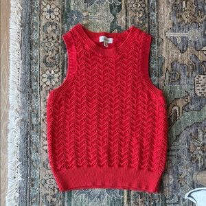 Evereve Red Sleeveless Knit Sweater
